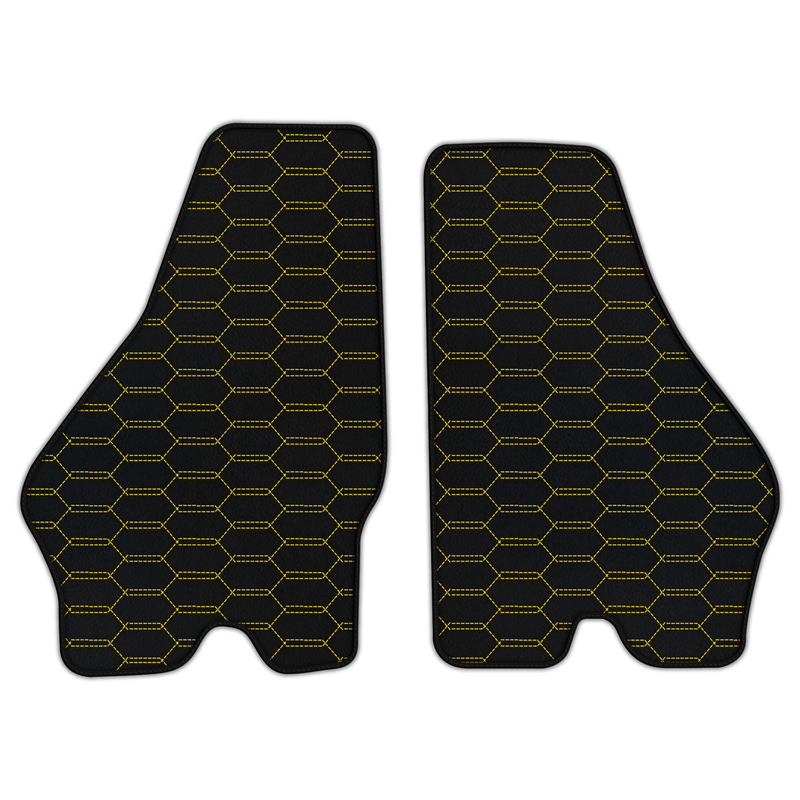 Customizable Leather Floor Mats with Interlaced Hex Pattern for Lamborghini Jalpa (1981-1988)
