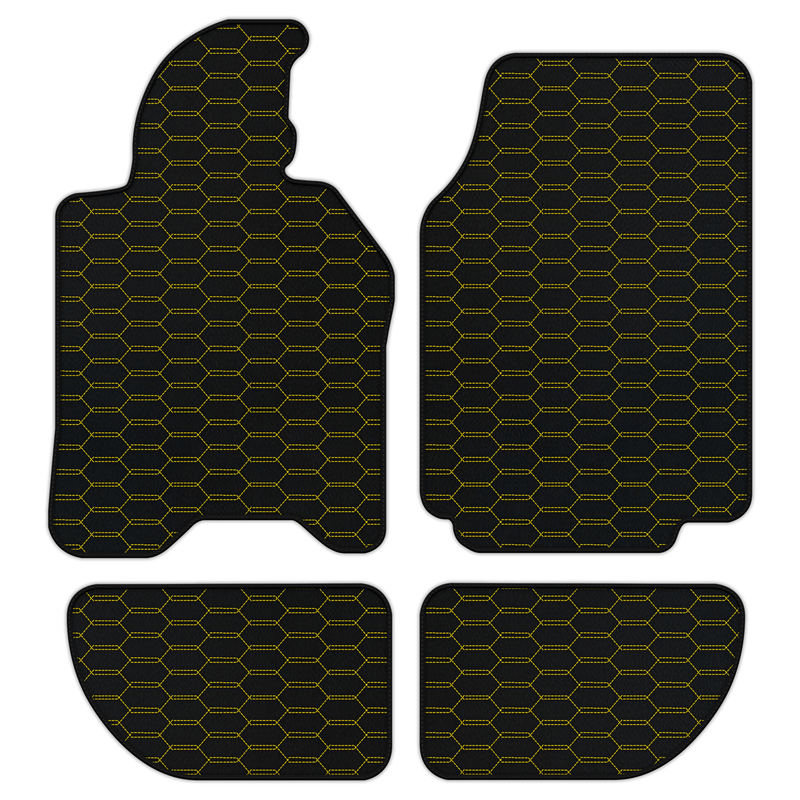 Customizable Leather Floor Mats with Interlaced Hex Pattern for Porsche 944 (1981-1991)