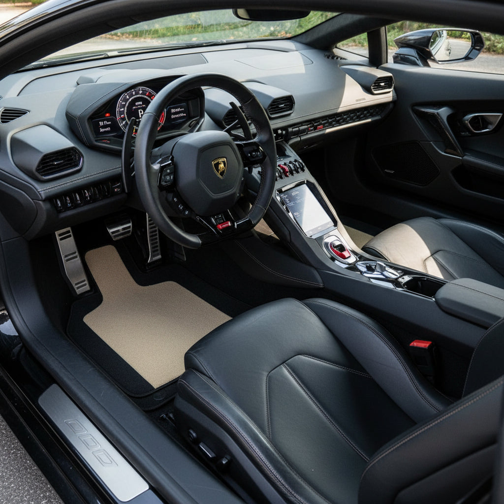 حصائر سيارات جلدية قابلة للتخصيص بنمط رابتور سداسي لتميم Lamborghini Huracan Tecnica (2022-2024) - AutoWin