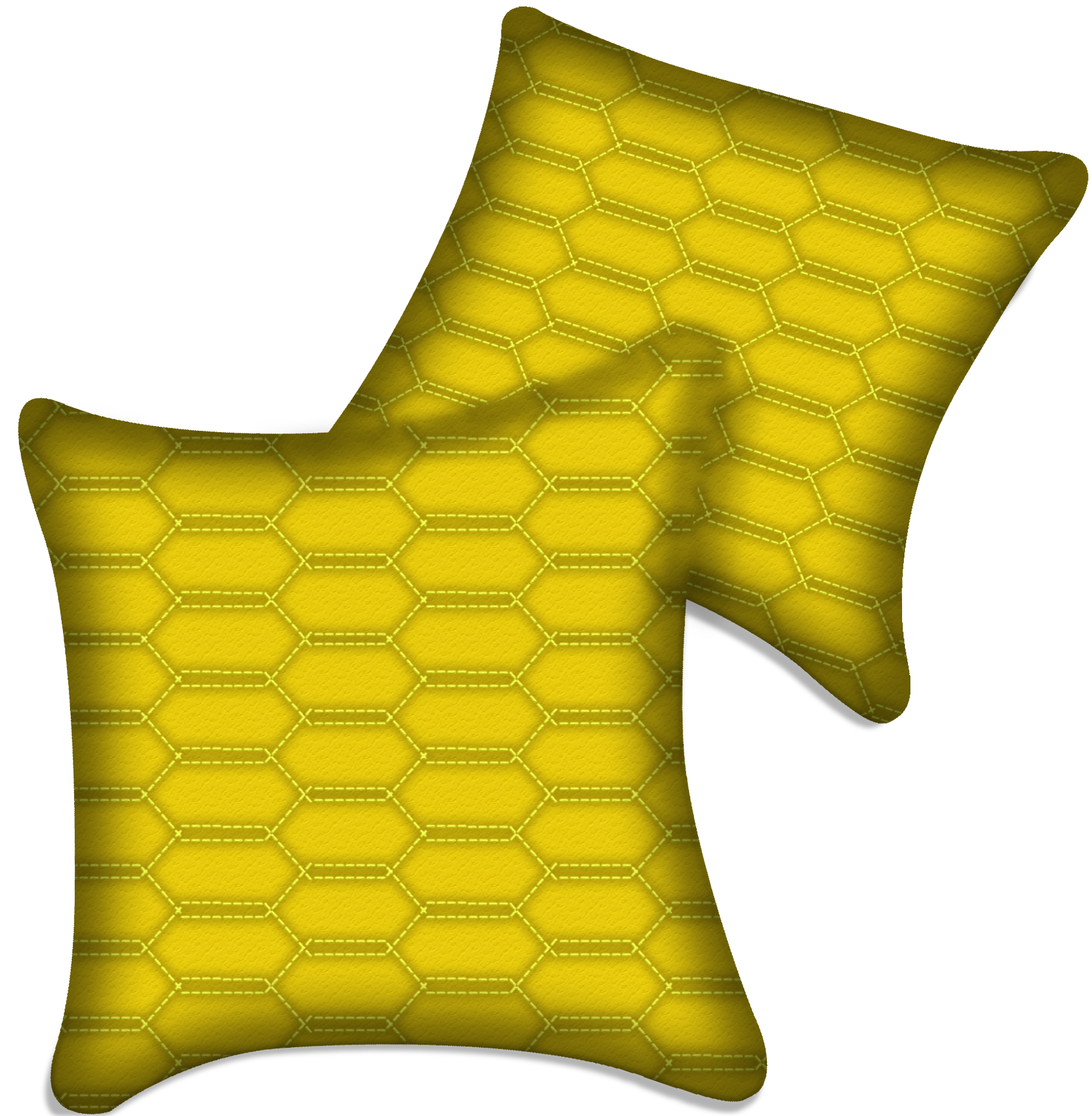 Customizable Yellow Leather Pillows Set of 2 for All Vehicles