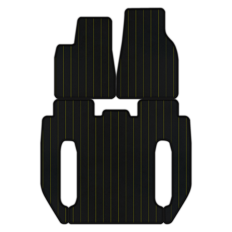 Customizable Leather Floor Mats with Line Pattern for Tesla Model X - 6 Seats (2016-2025)