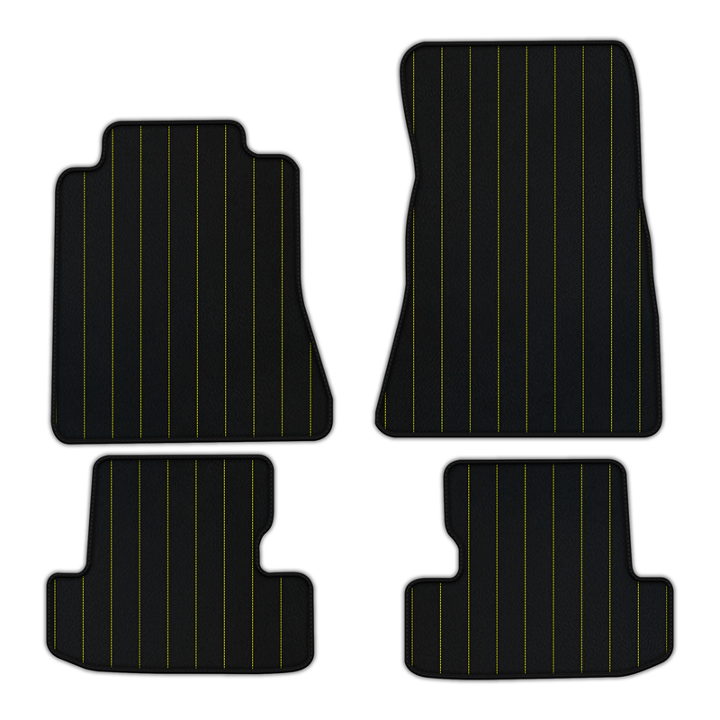 Customizable Leather Floor Mats with Line Pattern for Ford Mustang VI (2015-2023)