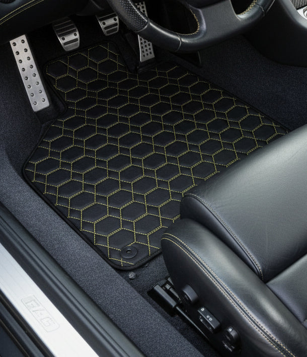Customizable Leather Floor Mats with Square Pattern for Lamborghini Diablo (1990-2001) - AutoWin