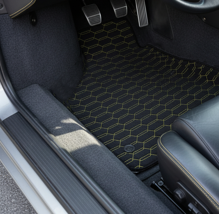Customizable Leather Floor Mats with Square Pattern for Lamborghini Diablo (1990-2001) - AutoWin