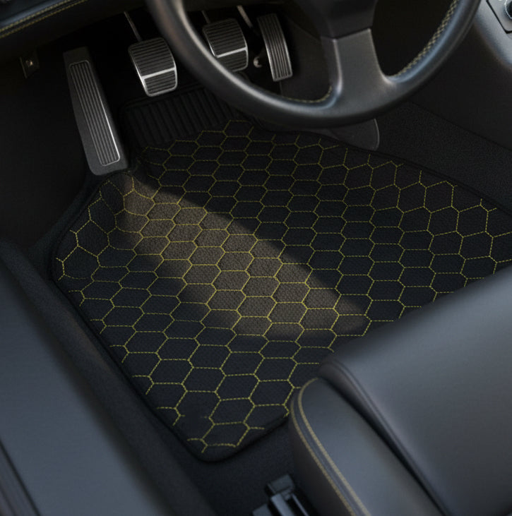 Customizable Leather Floor Mats with Square Pattern for Lamborghini Diablo (1990-2001) - AutoWin