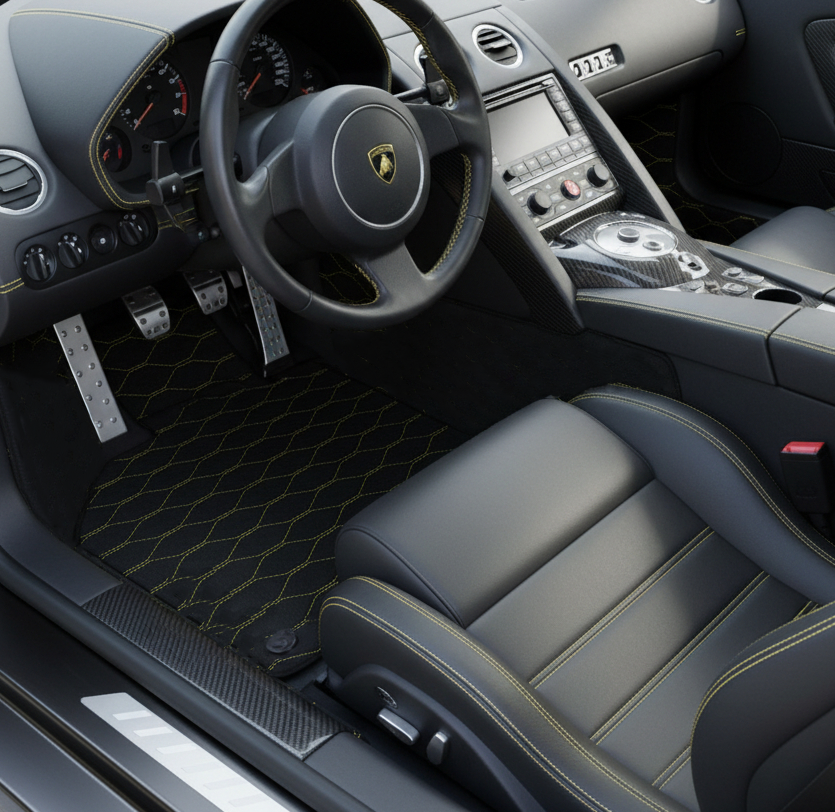 Customizable Beige Floor Mats for Lamborghini Murcielago AutoWin Brand - AutoWin.EU