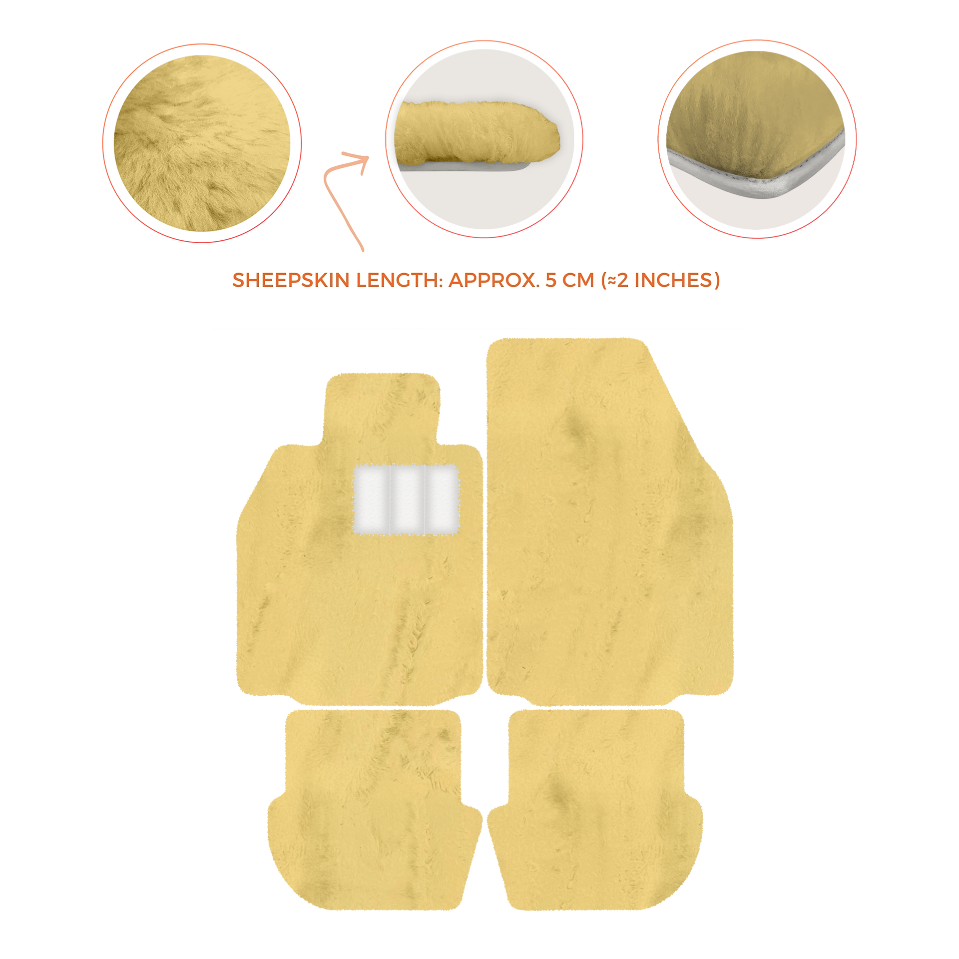 Premium Luxury Sheepskin Floor Mats for Porsche 911 (2004-2012)