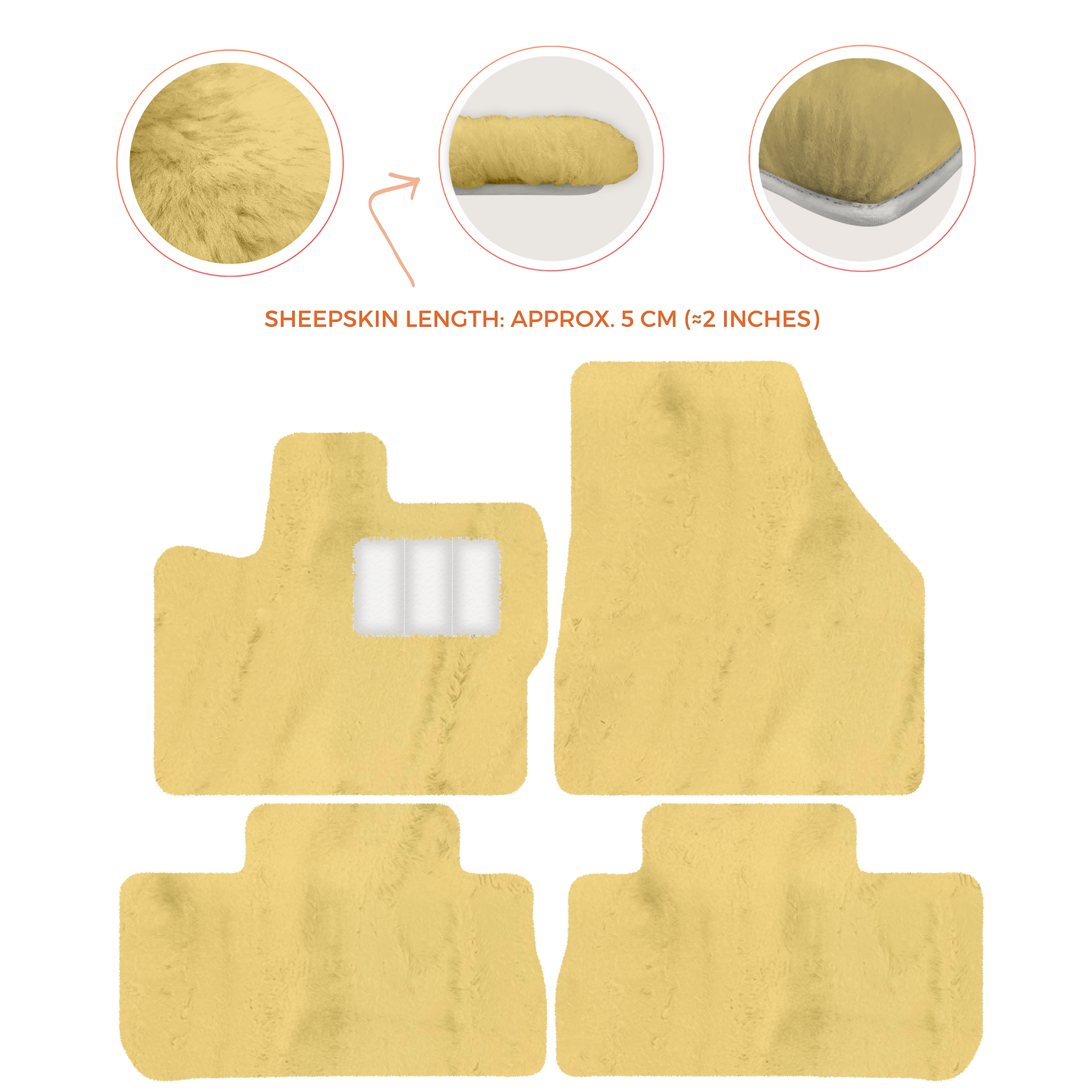 Premium Sheepskin Floor Mats for 2003-2007 Land Rover Freelander