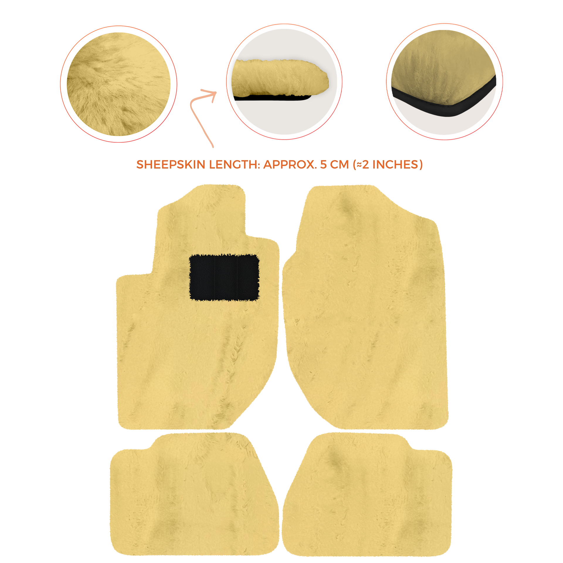 Premium Sheepskin Floor Mats for Land Rover Freelander (1997-2003)