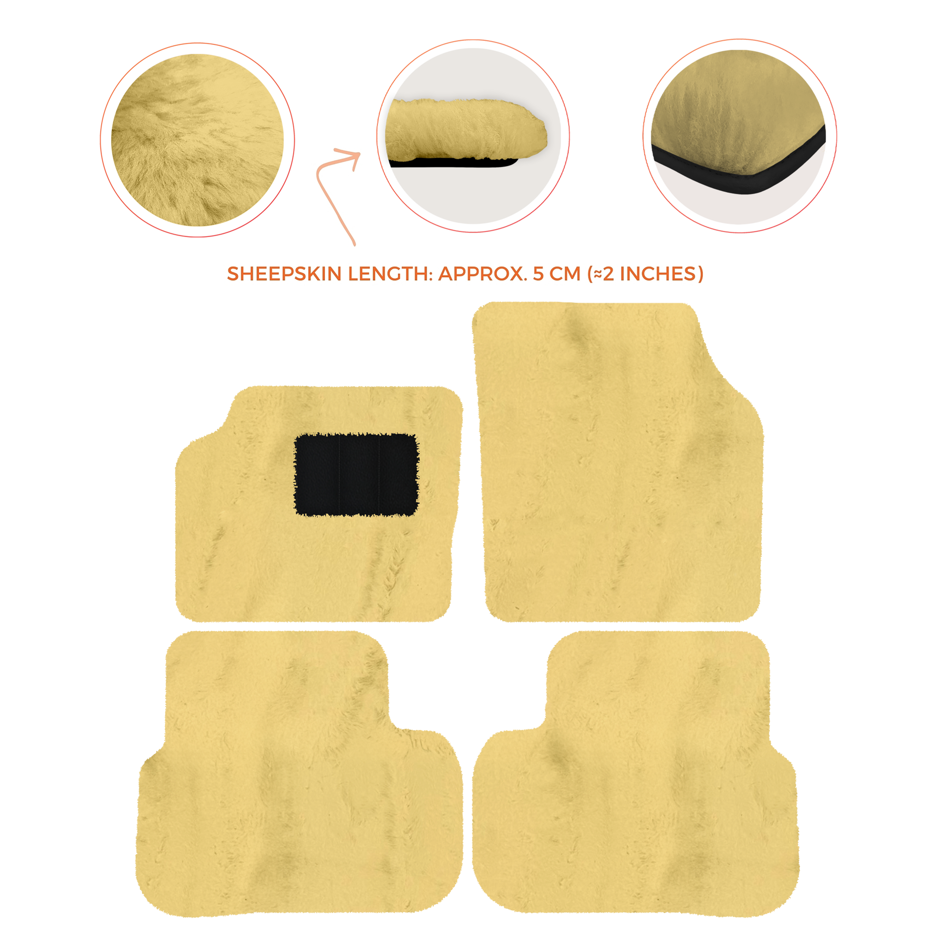 Luxury Sheepskin Floor Mats for Aston Martin V8 Coupe (1996-2000)