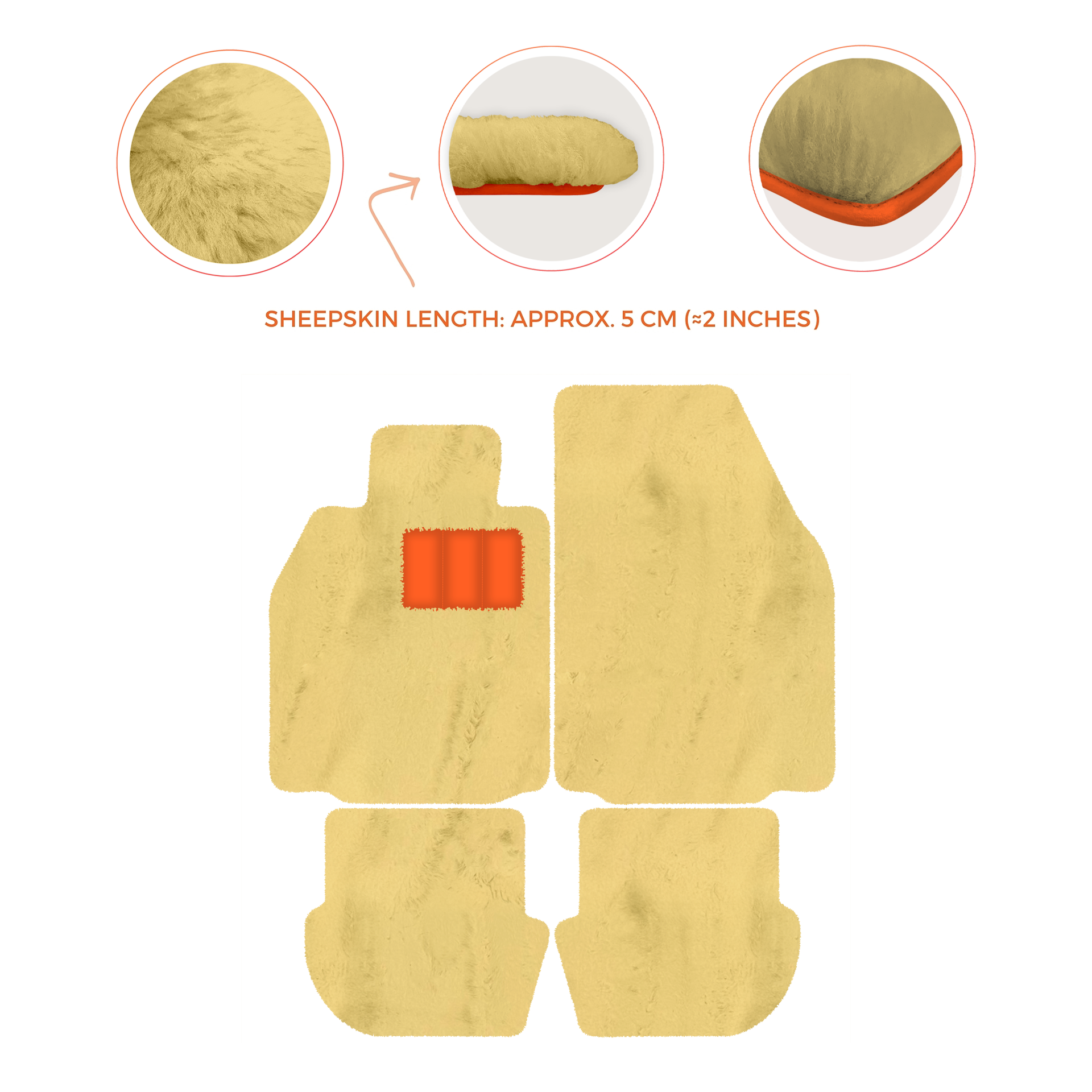 Premium Luxury Sheepskin Floor Mats for Porsche 911 (2004-2012)