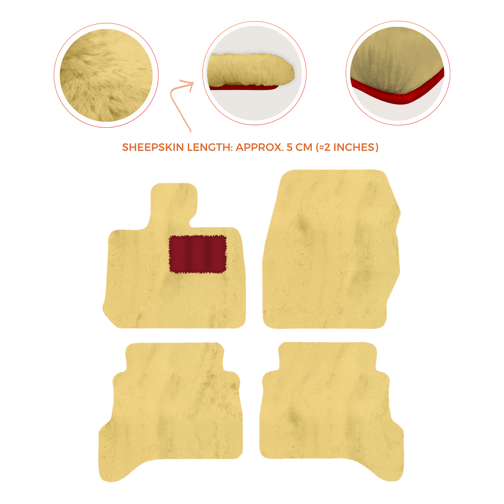 Premium Sheepskin Floor Mats for Land Rover Defender 90 (2007-2020)