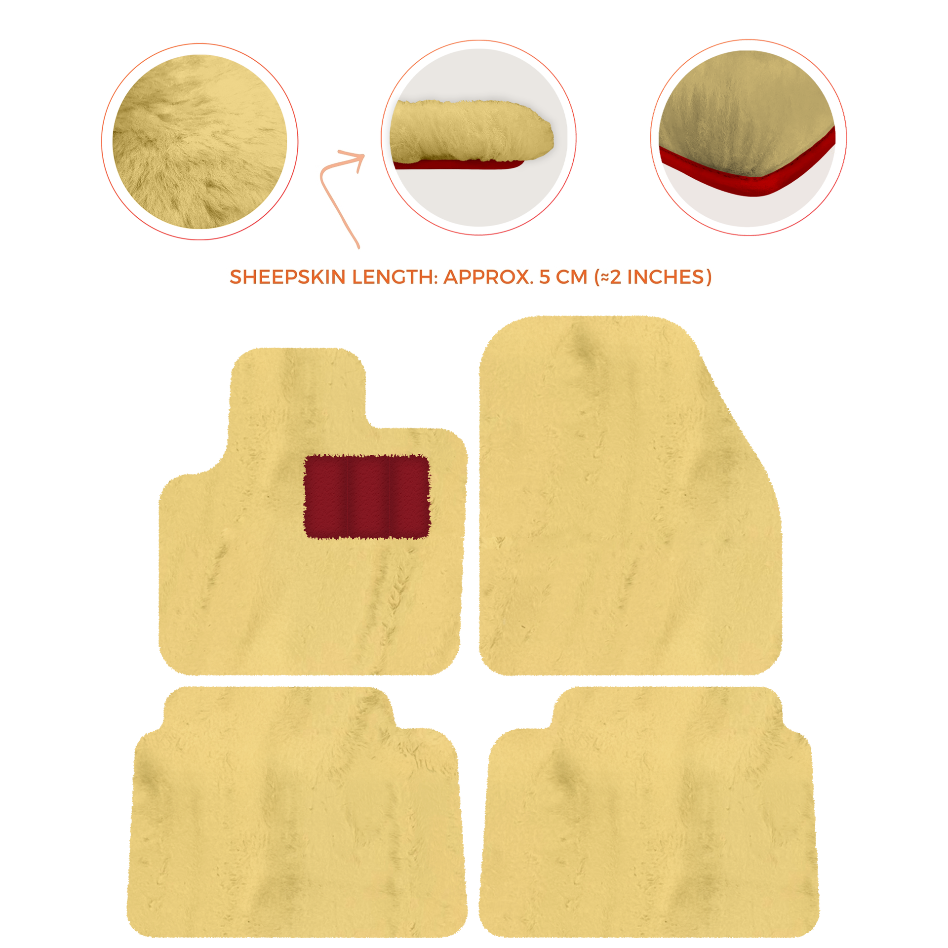 Luxury Sheepskin Floor Mats for Land Rover Discovery Sport (2015-2019)