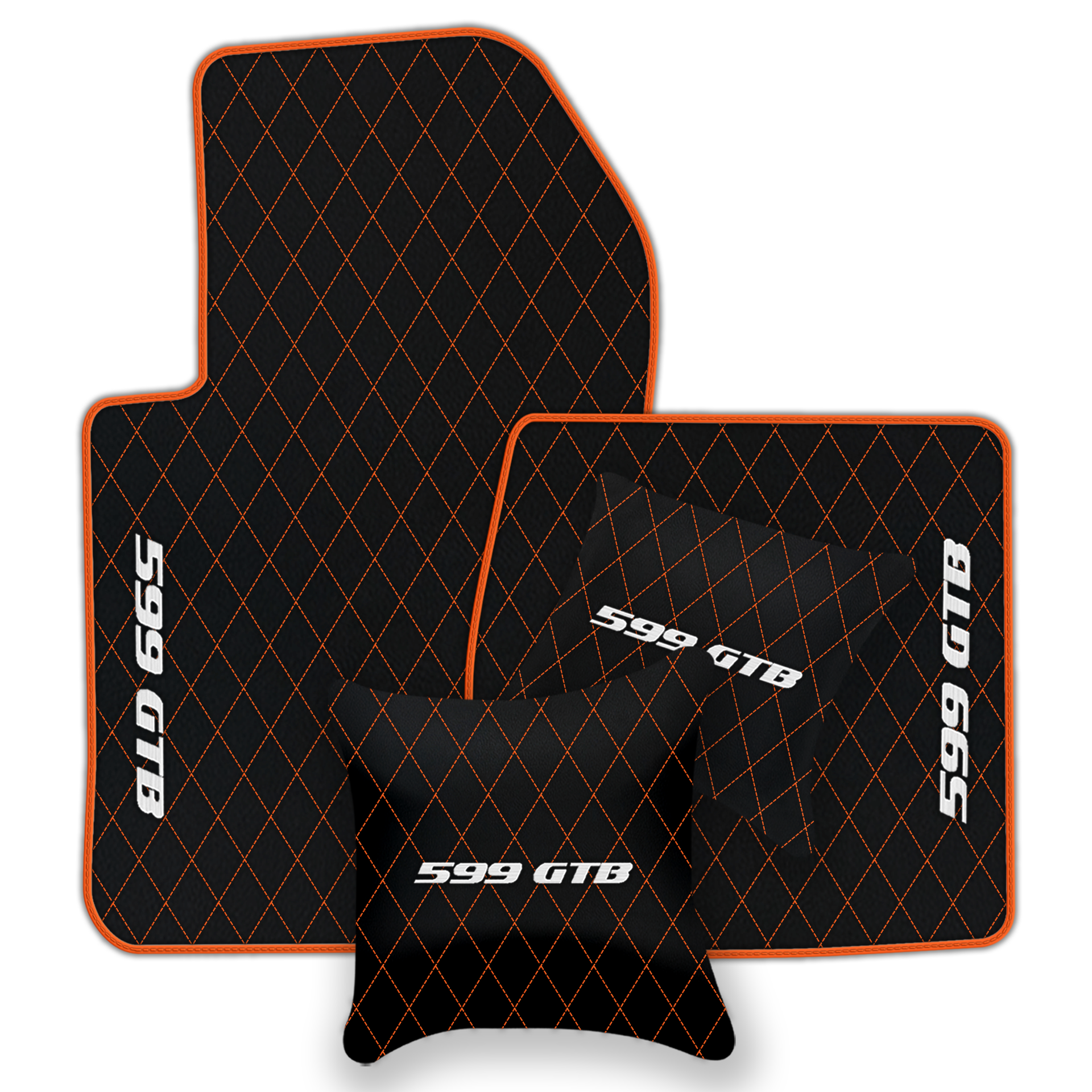 Custom Black Leather Floor Mats for Ferrari 599 Coupe (2006-2012)