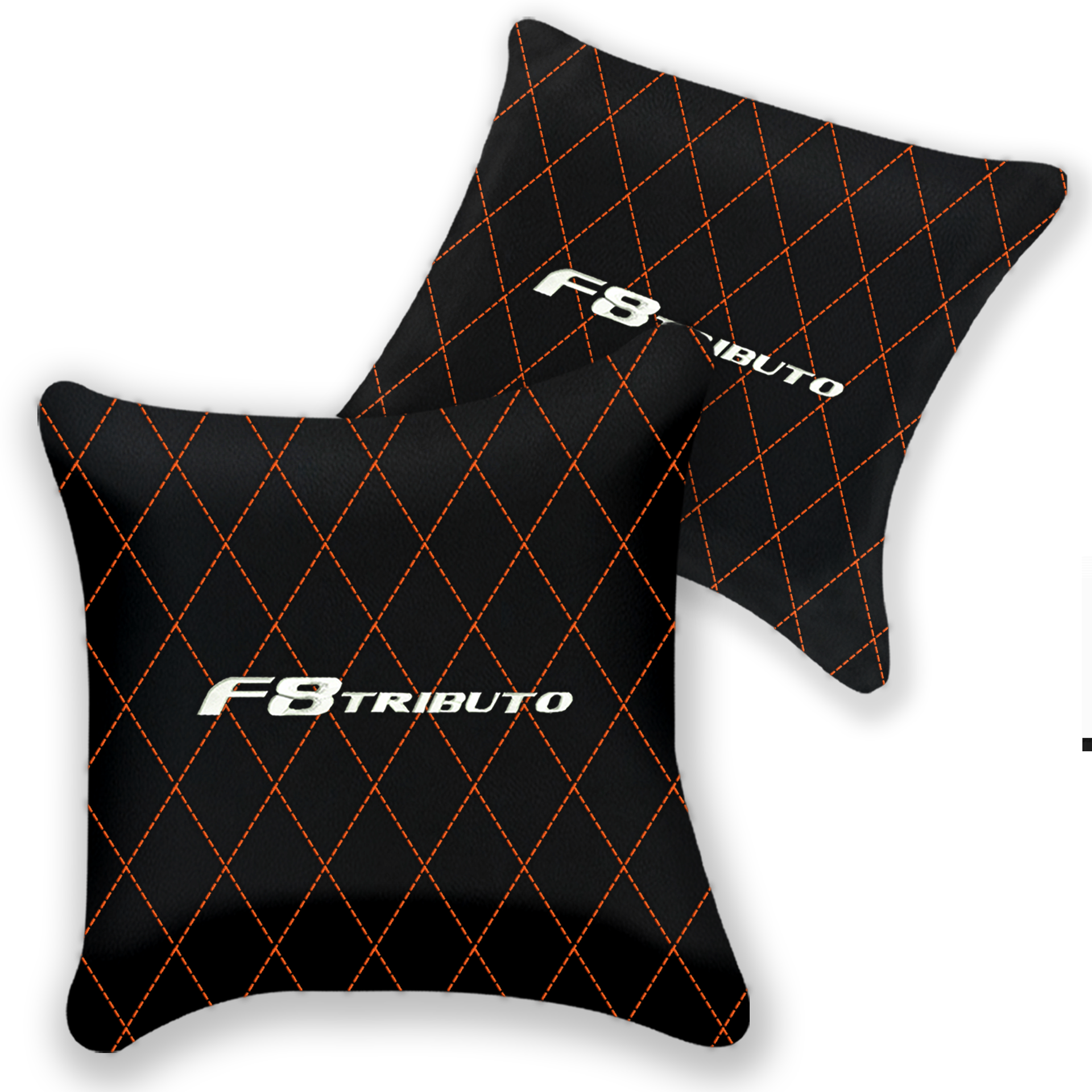 Customizable Black Leather Pillows for Ferrari F8 Spider (2019-2023)