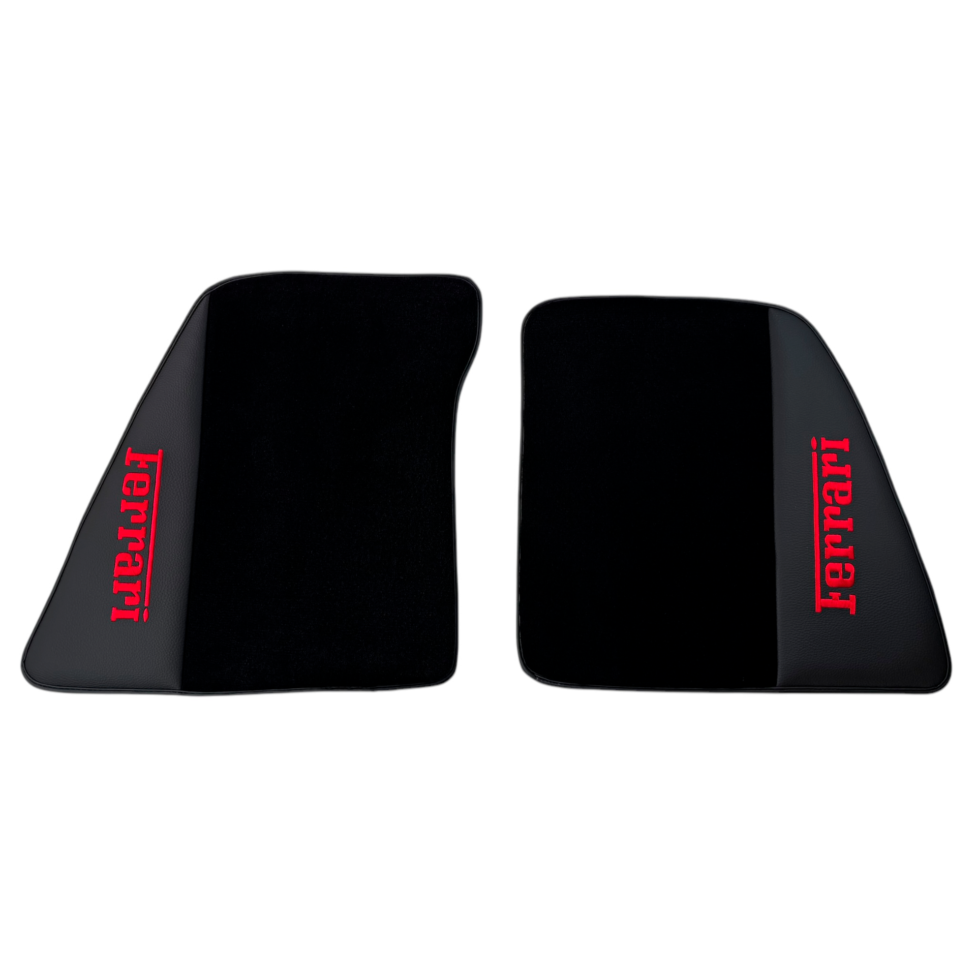 Black Floor Mats for Ferrari 296 GTS (2022-2024) with Leather | Red Logo