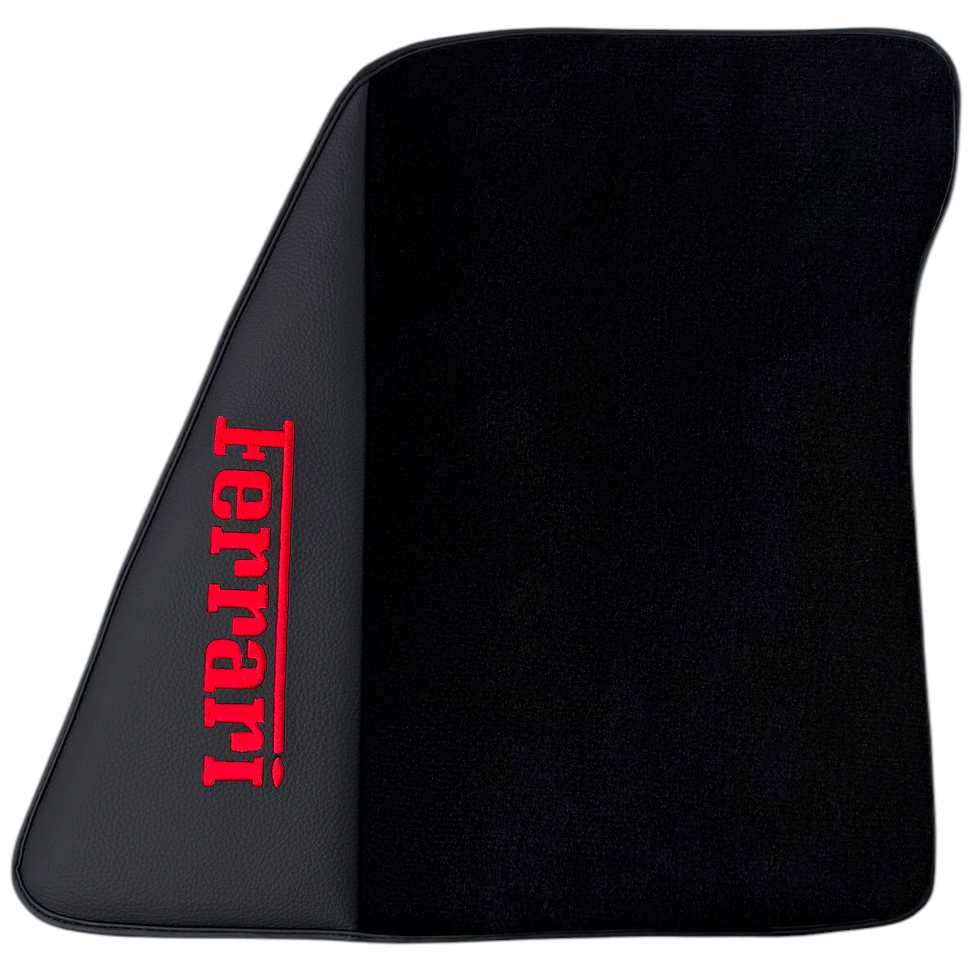 Black Floor Mats for Ferrari 296 GTS (2022-2024) with Leather | Red Logo