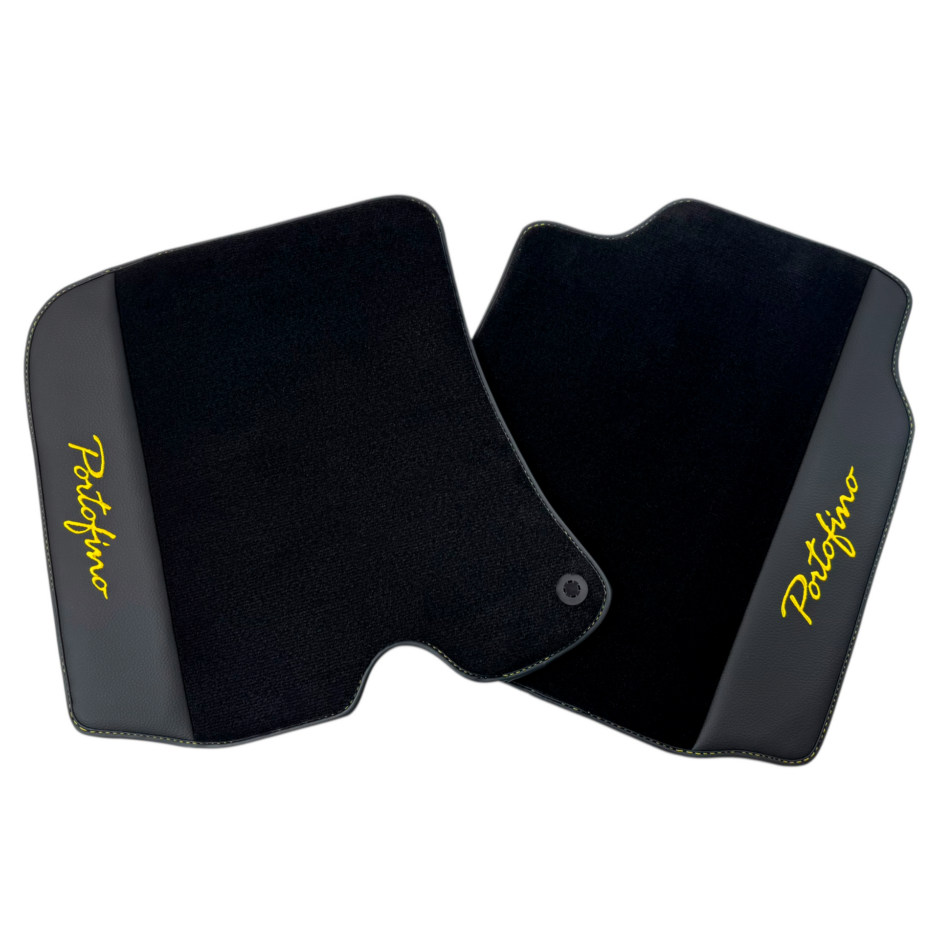 Black Floor Mats for Ferrari Portofino (2018-2023) with Leather