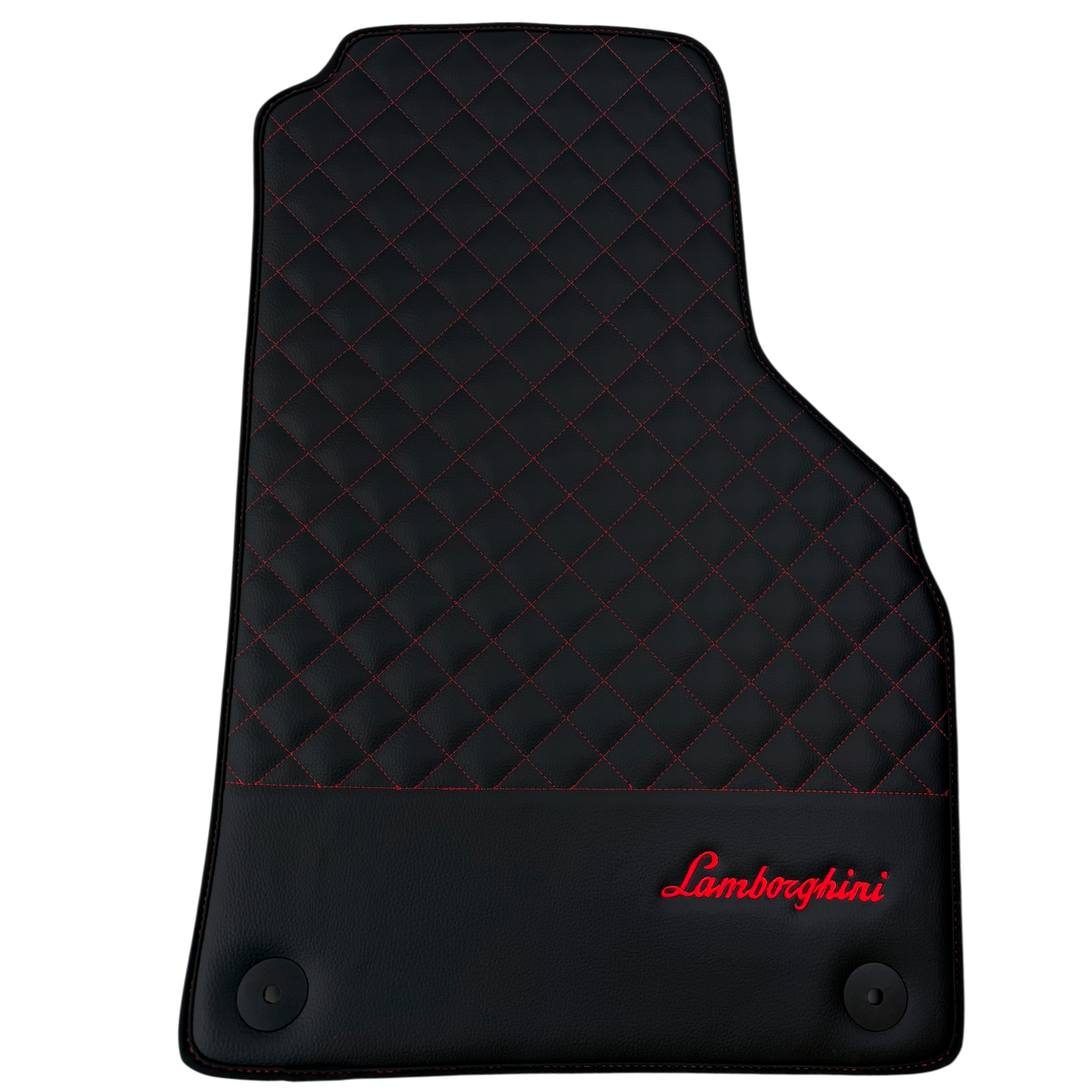 Lamborghini Aventador Carbon Leather Floor Mats with Green Stitching