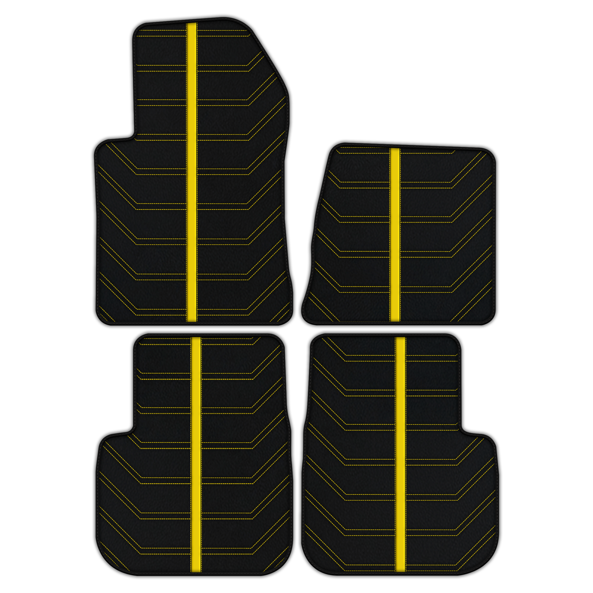 سجادات سيارات جلدية قابلة للتخصيص بنمط سداسي متشابك لفيراري 612 سكاجليتي (2005-2011) - AutoWin