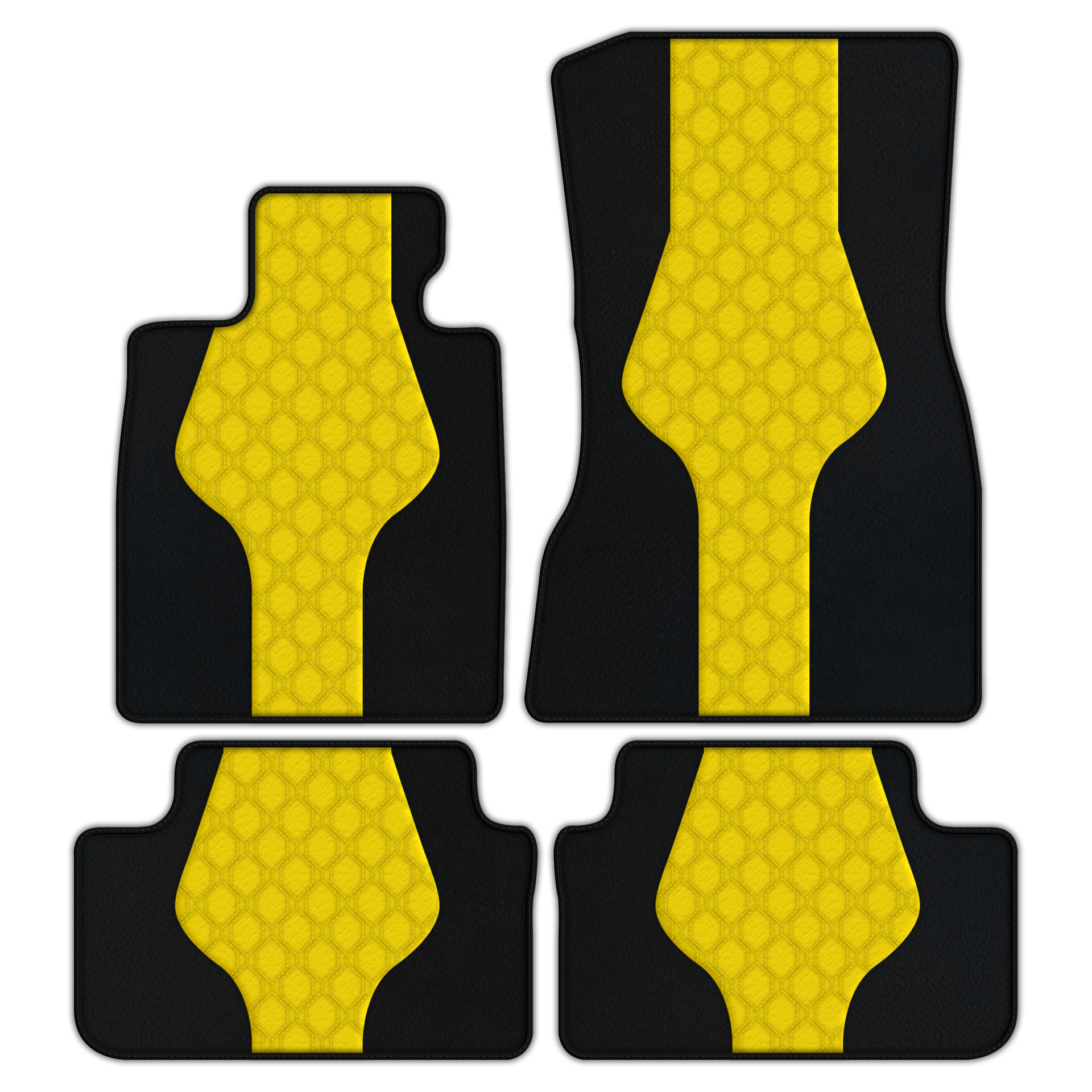 Customizable Leather Floor Mats with Symmetrical Hex Pattern for BMW M8 F92 2-door Coupe (2019-2024) - AutoWin