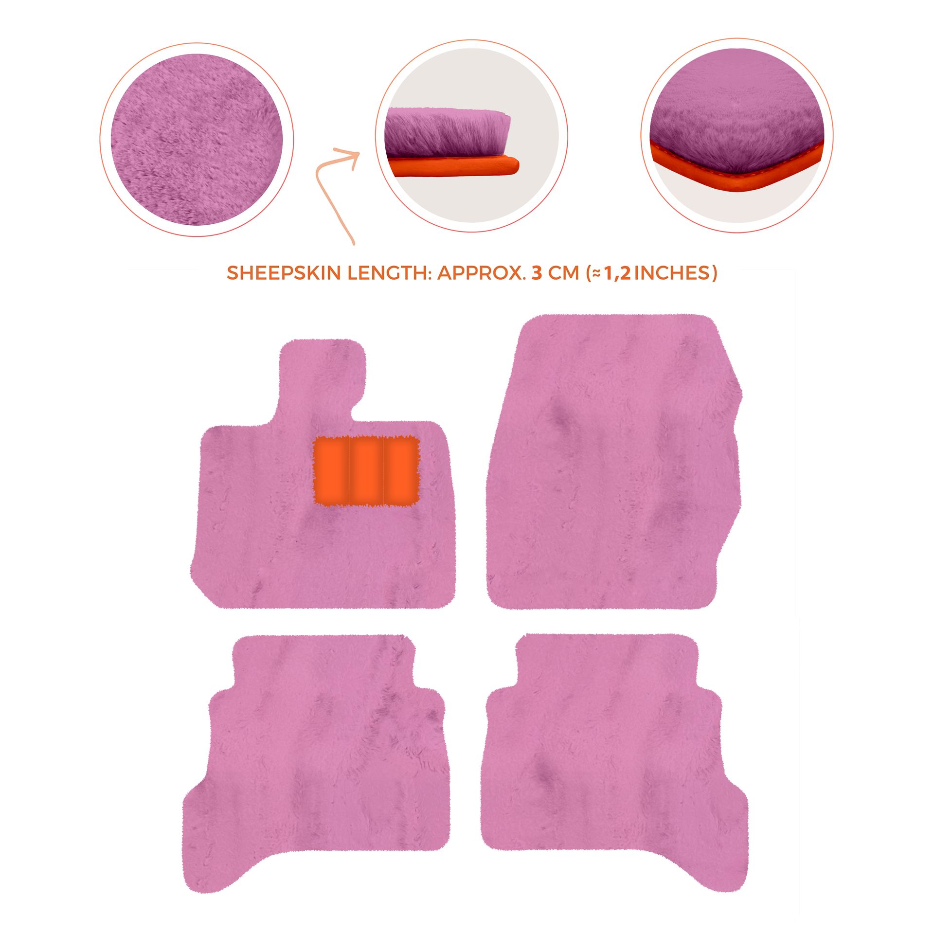 Premium Sheepskin Floor Mats for Land Rover Defender 90 (2007-2020)