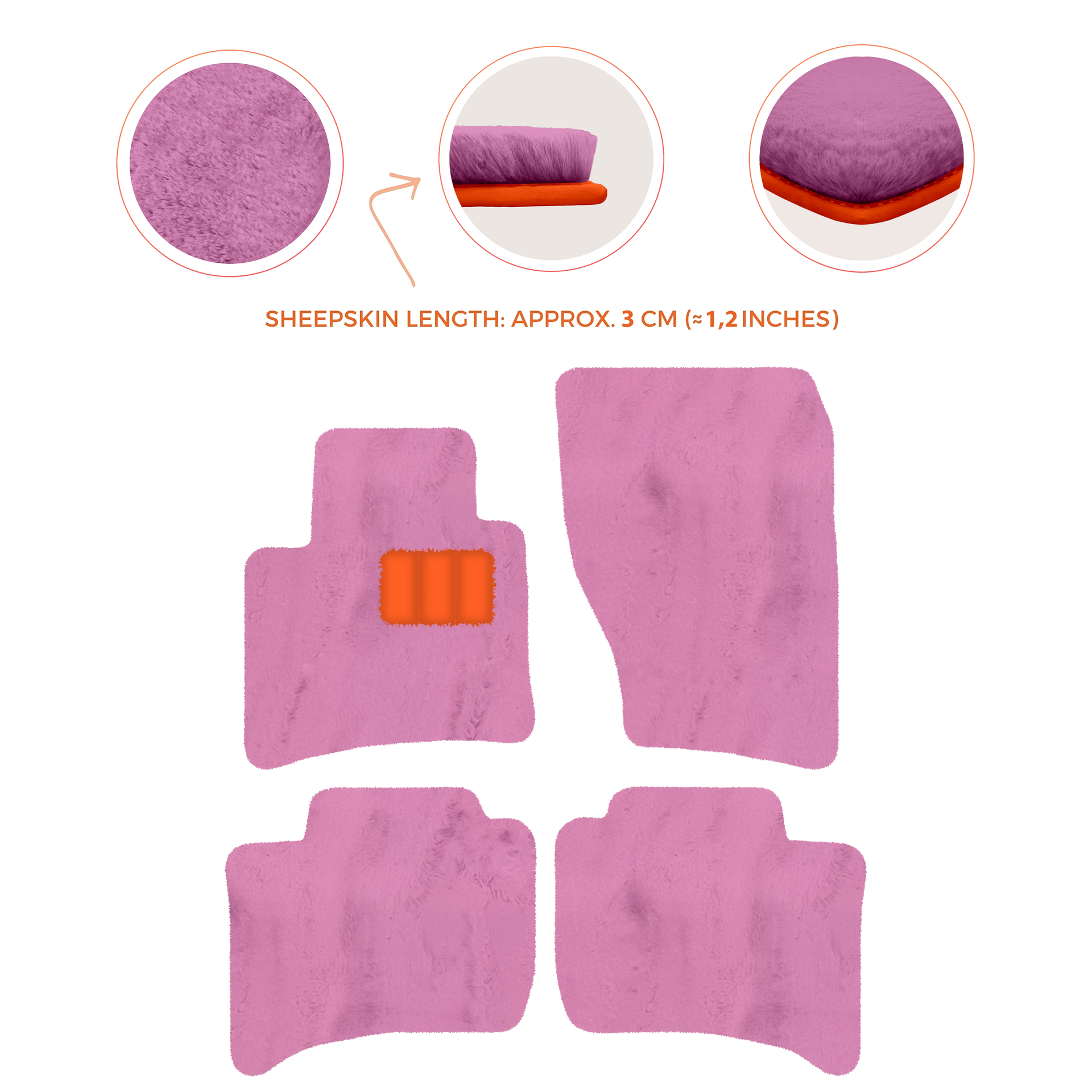 Premium Sheepskin Floor Mats for Porsche Cayenne (2010-2018)