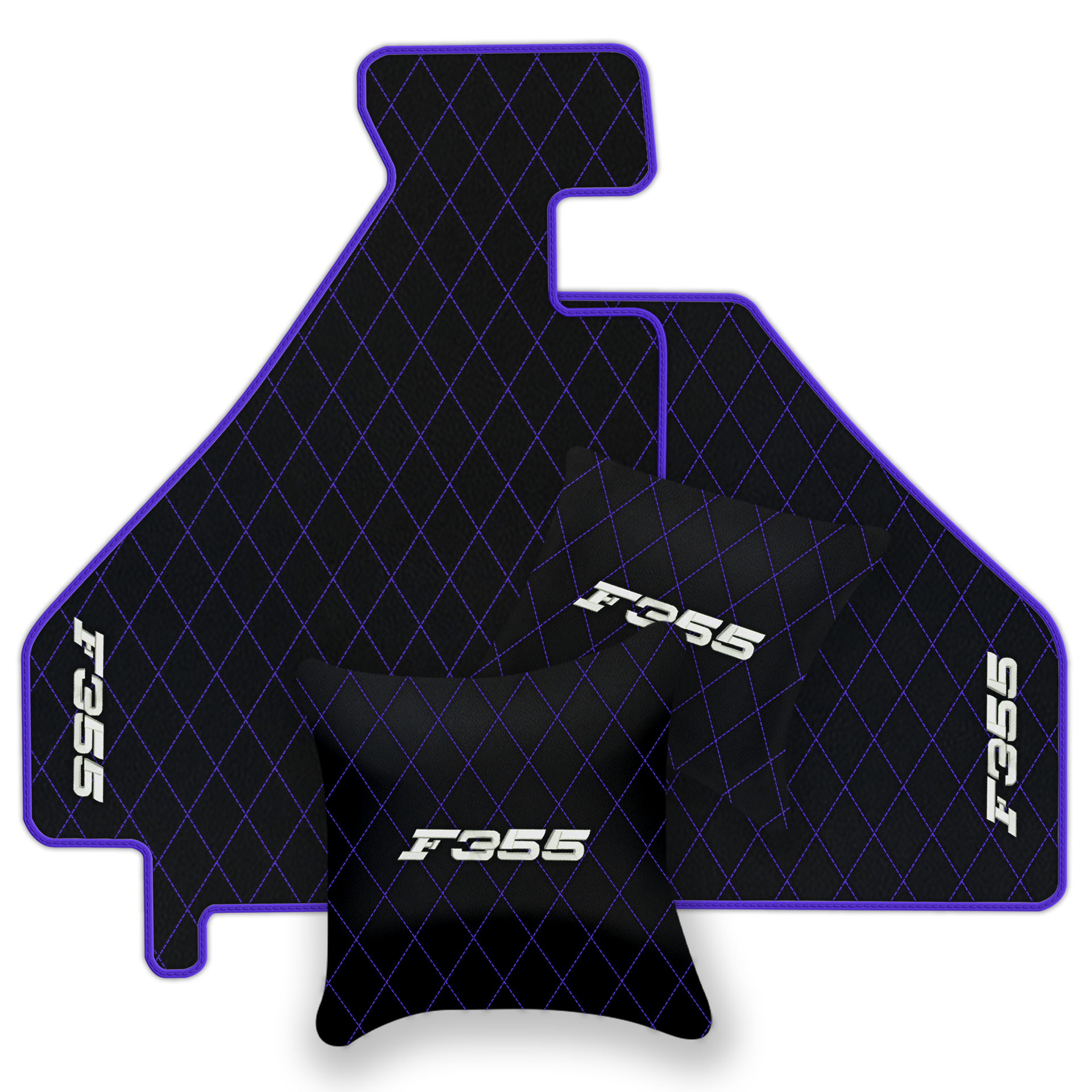 Luxury Black Leather Floor Mats for Ferrari 488 Spider (2016-2022)