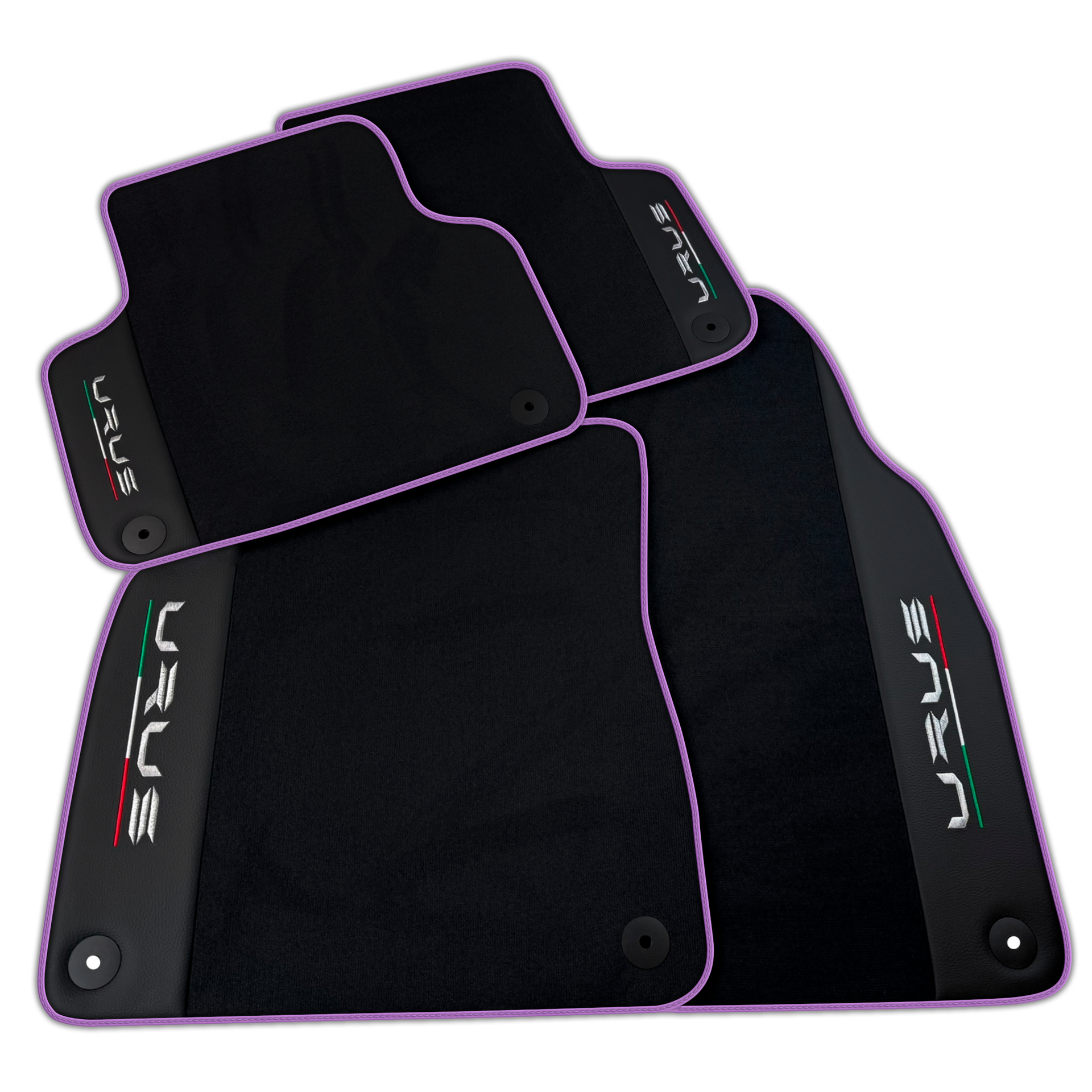 Black Floor Mats for Lamborghini Urus with Leather | Various Trim Colors