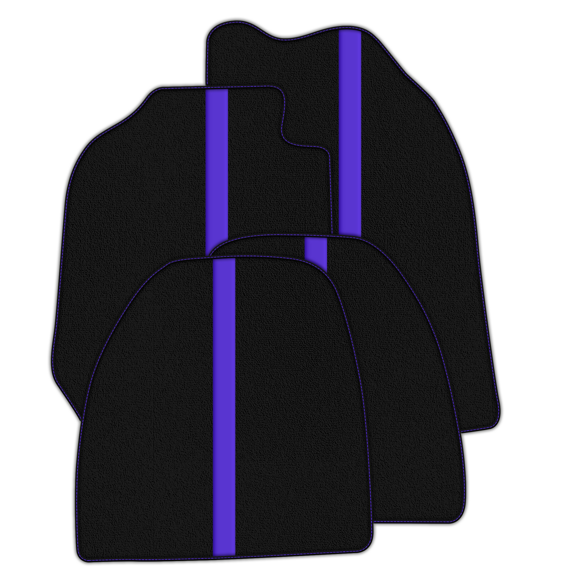 Black Floor Mats with Leather Line for Porsche 911 - 964 (1989-1994) - Various Colors