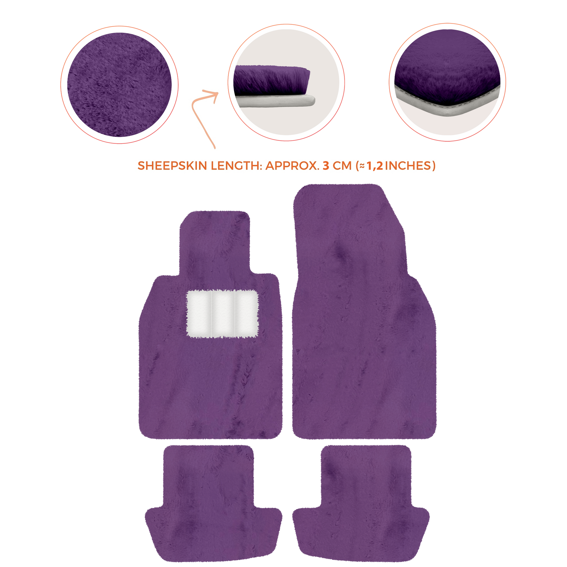 Premium Sheepskin Floor Mats for Porsche 911 991 (2012-2019)