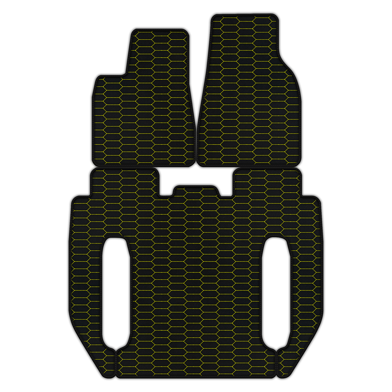 Customizable Leather Floor Mats with Raptor Hex Pattern for Tesla Model X - 6 Seats (2016-2025)