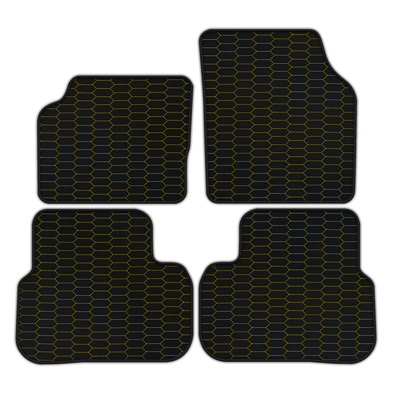 Customizable Leather Floor Mats with Raptor Hex Pattern for Land Rover Discovery Sport (2015-2019)