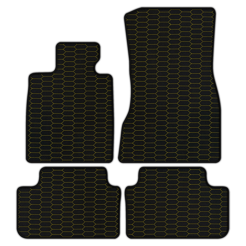 Customizable Leather Floor Mats with Raptor Hex Pattern for BMW M5 G90 (2023-2026) Sedan