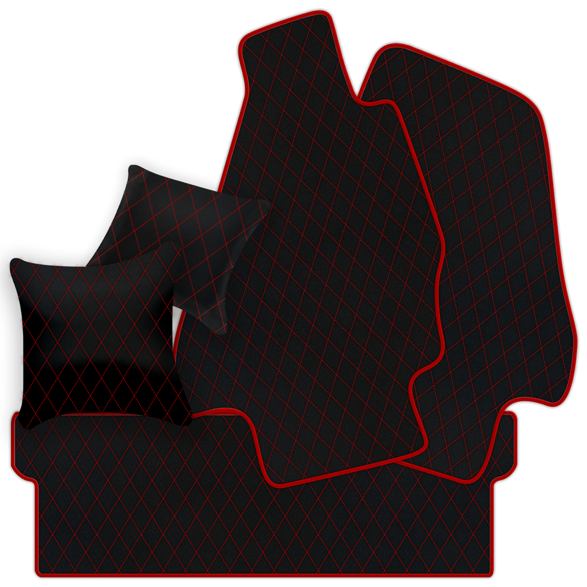 Premium Black Leather Floor Mats for Ferrari Testarossa (1984-1996)