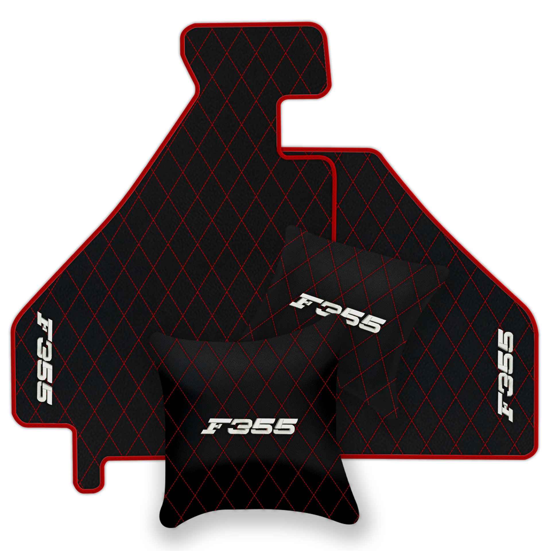 Luxury Black Leather Floor Mats for Ferrari 488 Spider (2016-2022)