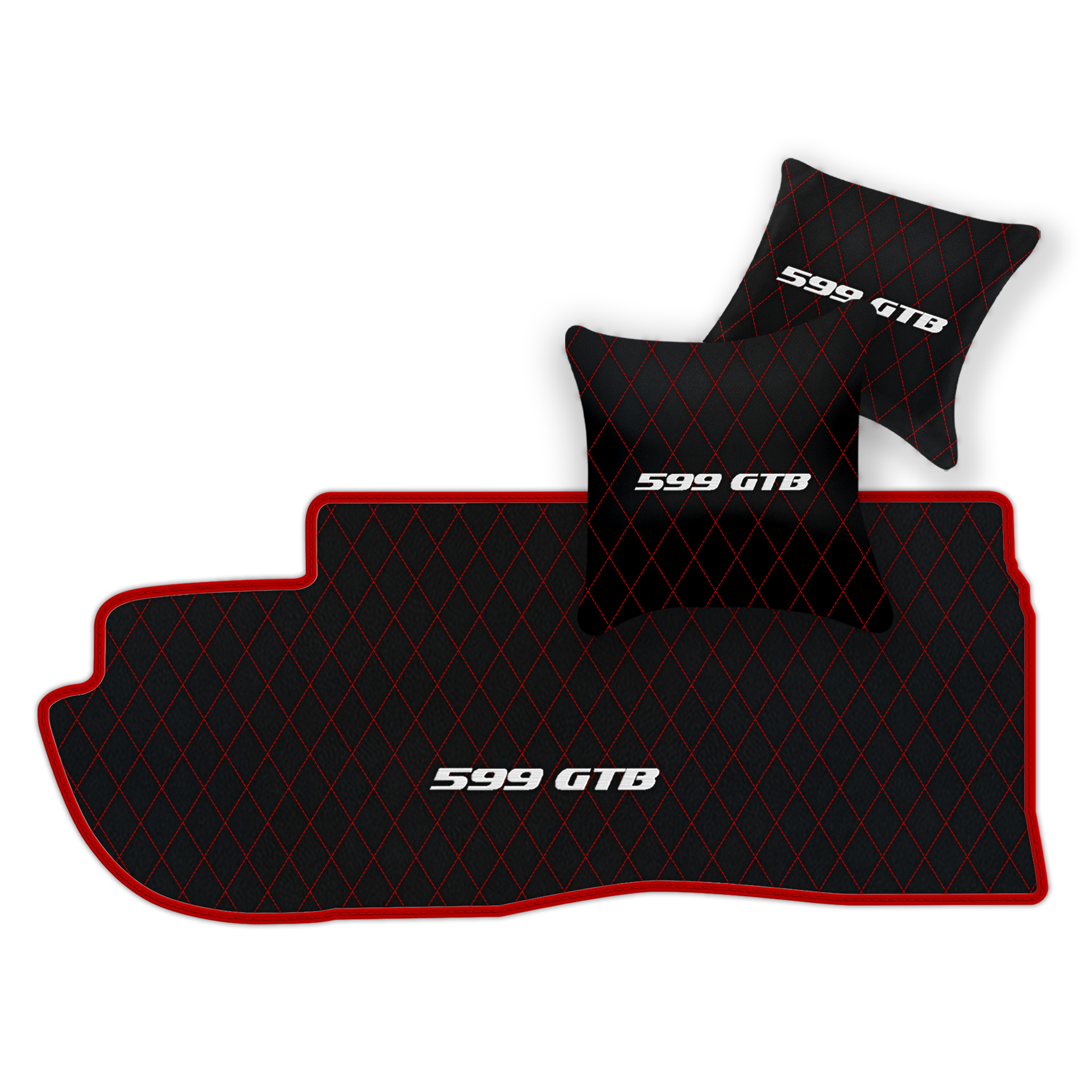 Custom Black Leather Floor Mats for Ferrari 599 Coupe (2006-2012)