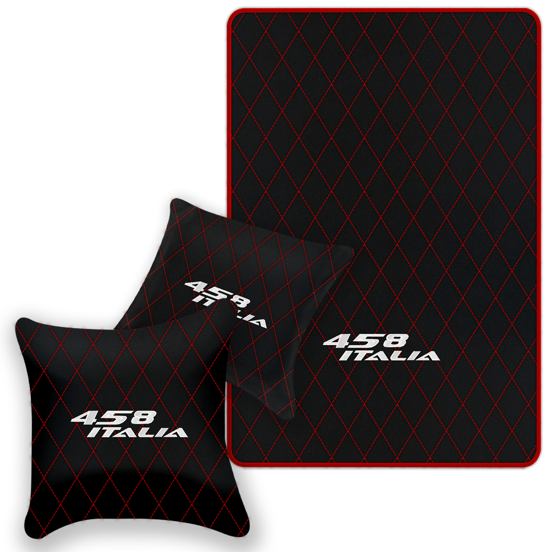 Premium Black Leather Floor Mats for Ferrari 458 Spider (2012-2015)