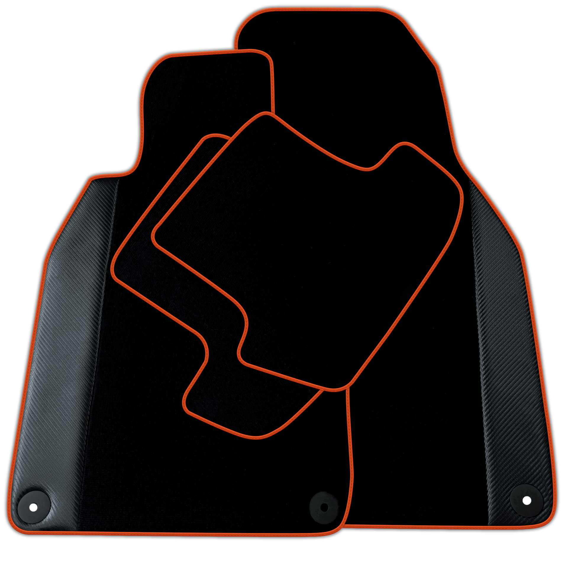 Black Floor Mats for Porsche Taycan (2020-2023) with Carbon