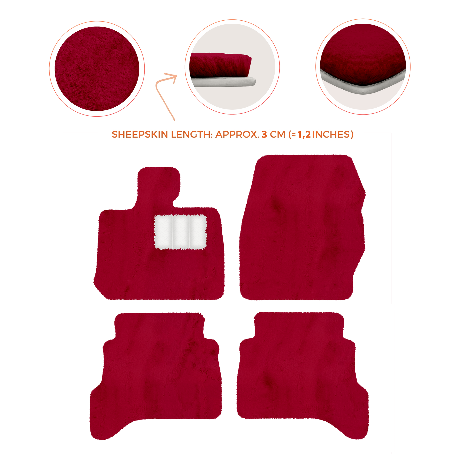 Premium Sheepskin Floor Mats for Land Rover Defender 90 (2007-2020)