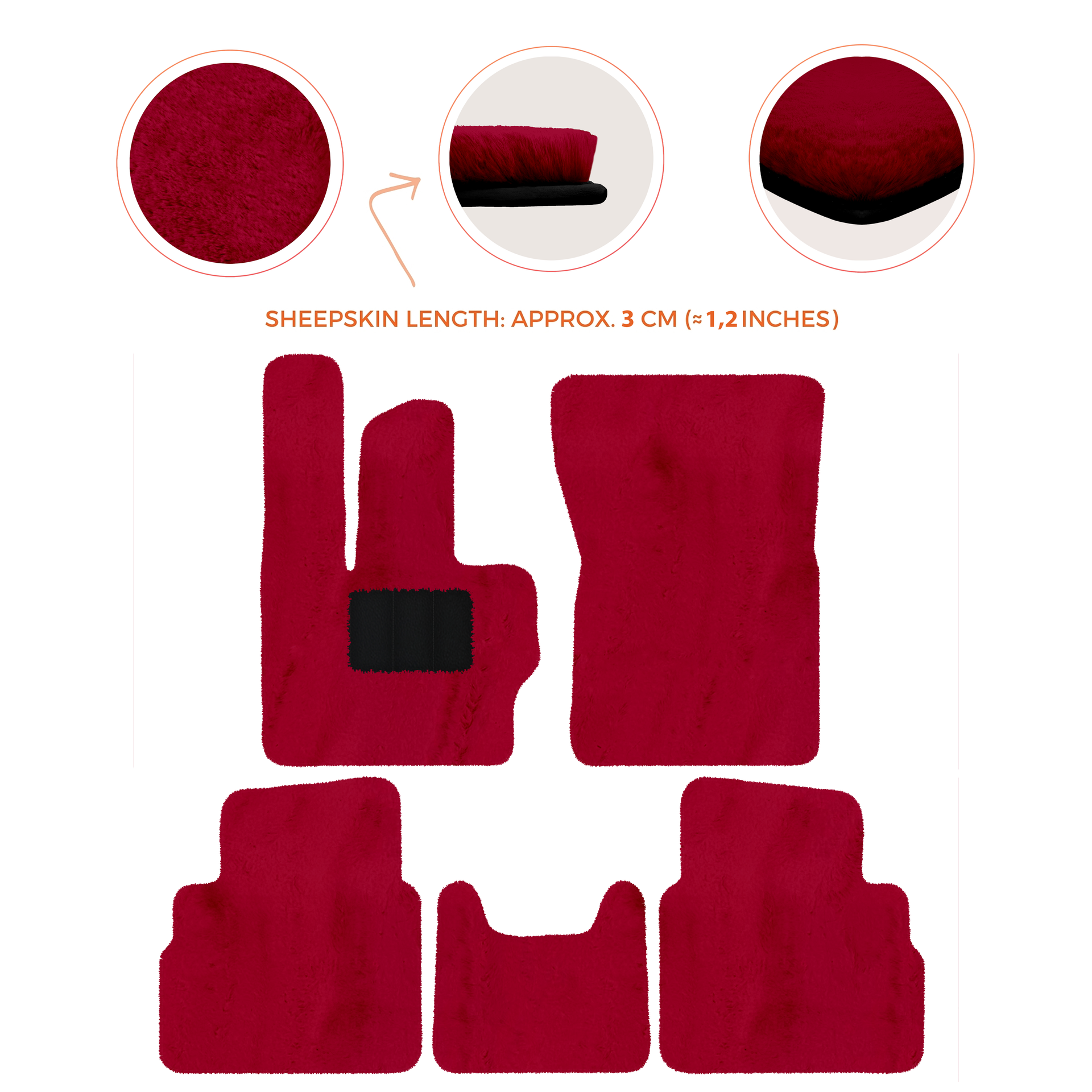 Premium Sheepskin Floor Mats for Mercedes-Benz G-Class W463 2008-2018