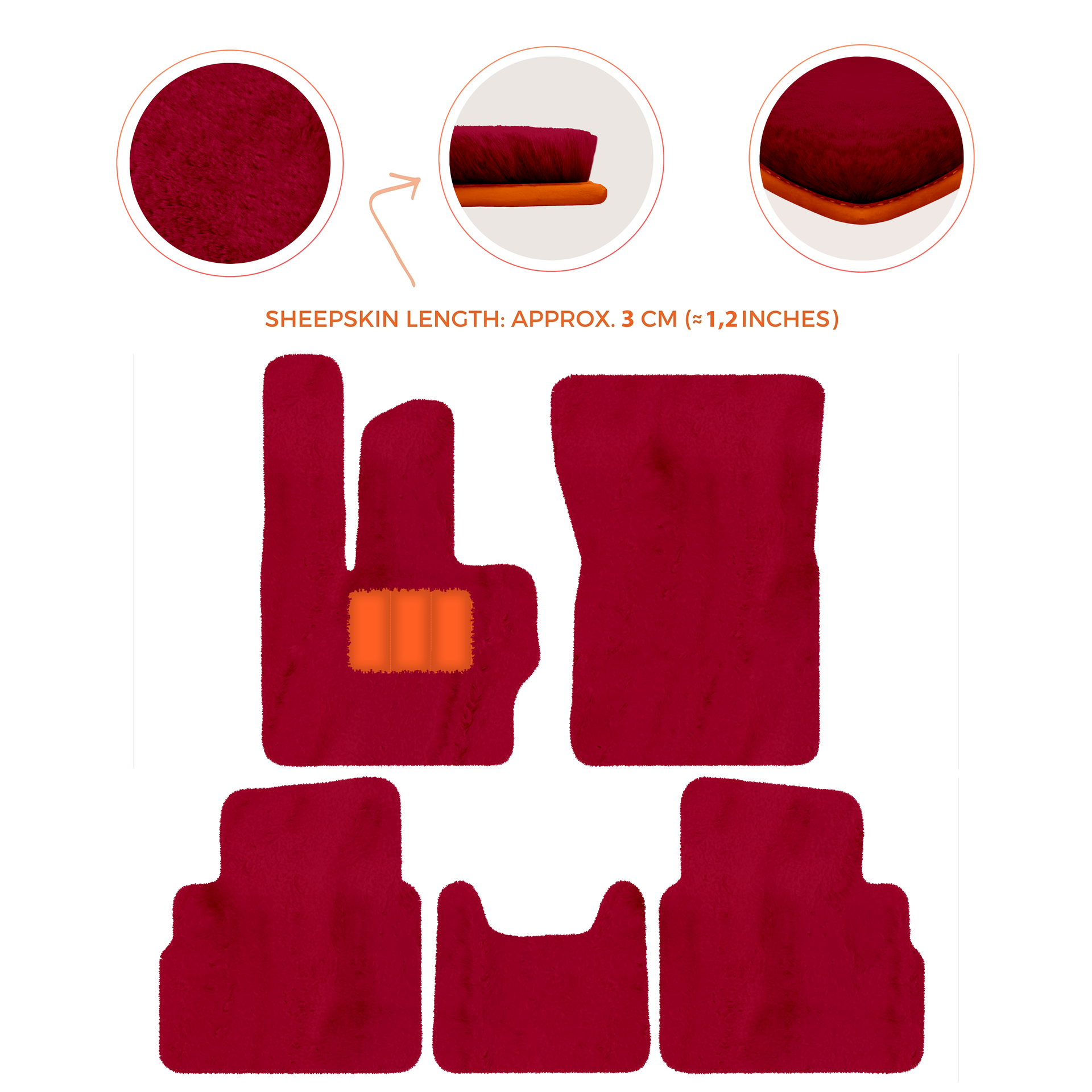 Premium Sheepskin Floor Mats for Mercedes-Benz G-Class W463 2008-2018