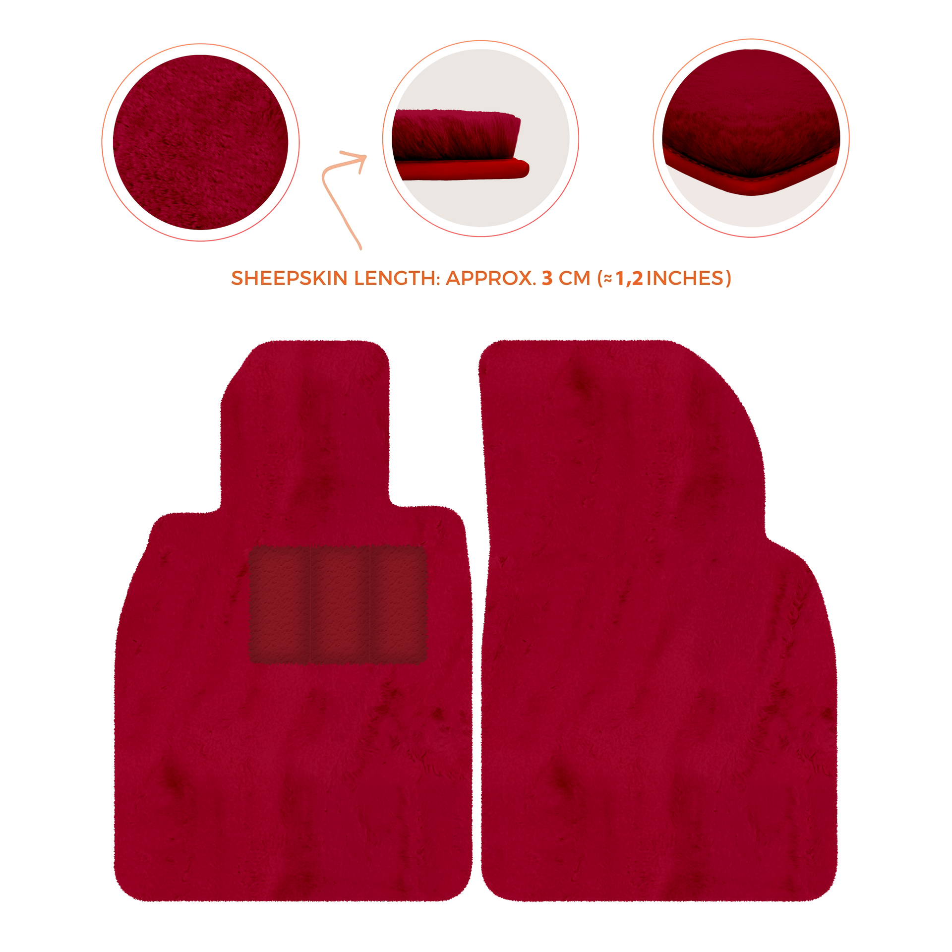 Premium Sheepskin Floor Mats for Porsche Cayenne (2018-2023)