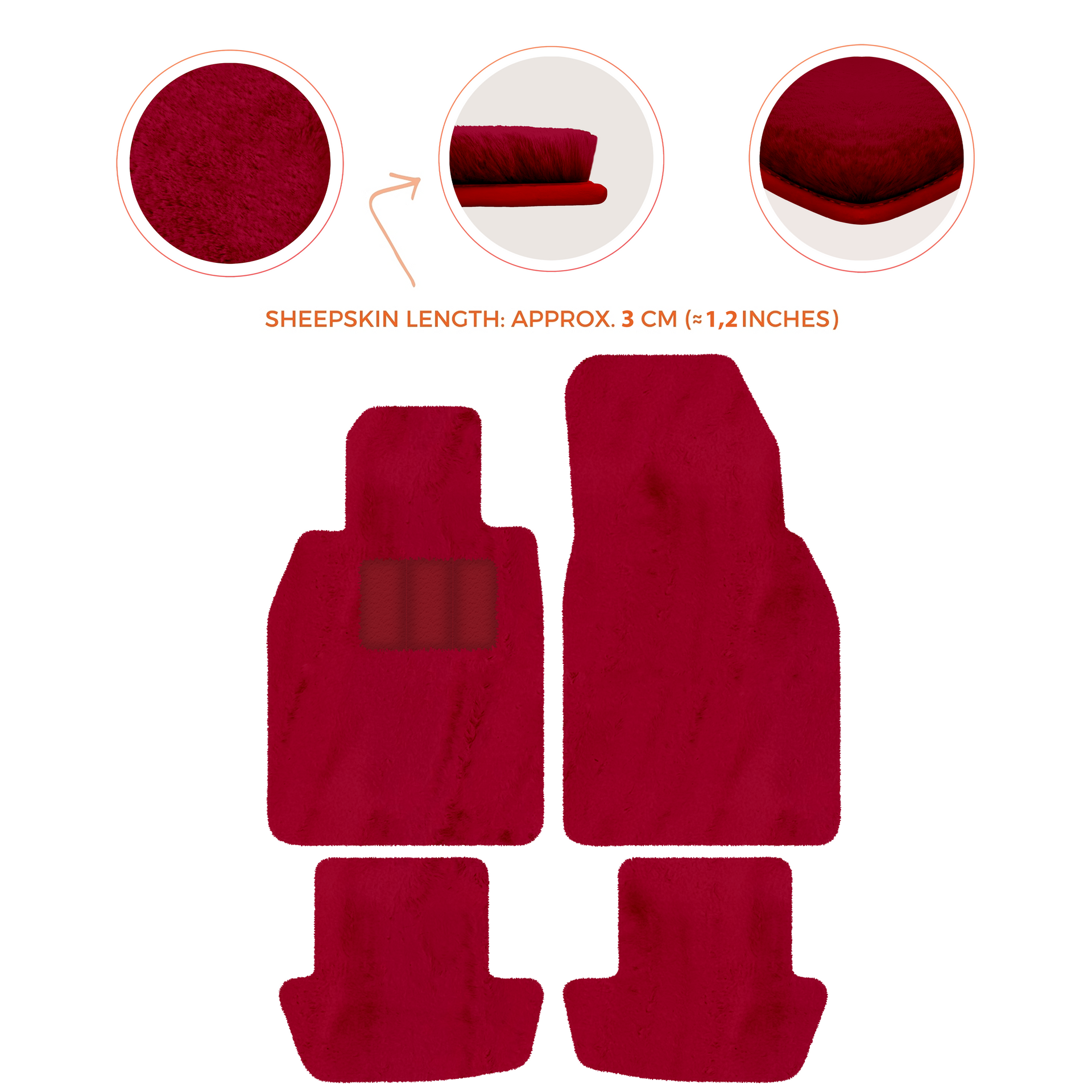 Premium Sheepskin Floor Mats for Porsche 911 991 (2012-2019)