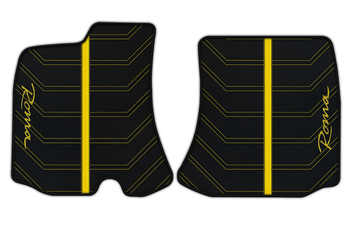 Black Floor Mats for Ferrari Roma (2021-2024) Yellow Sewing