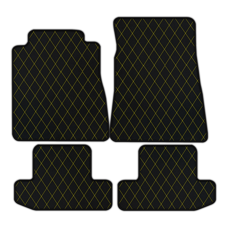 Customizable Leather Floor Mats with Single Diamond Pattern for Ford Mustang GT350 Shelby (2015-2021)