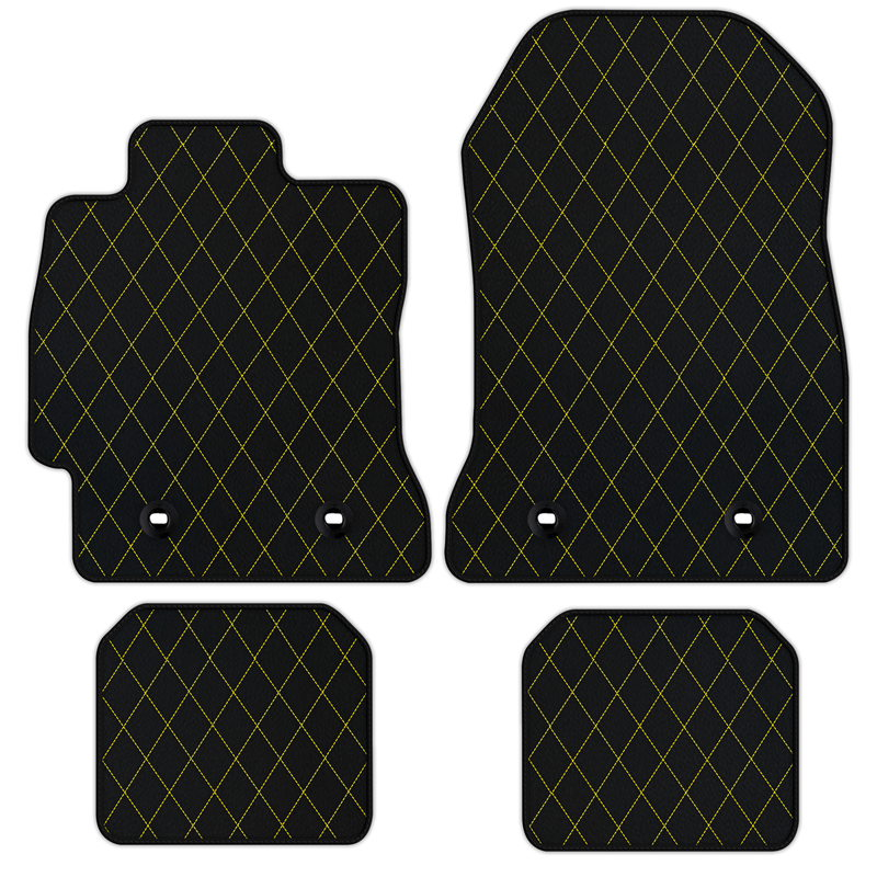 Customizable Leather Floor Mats with Single Diamond Pattern for Subaru BRZ (2012-2021)