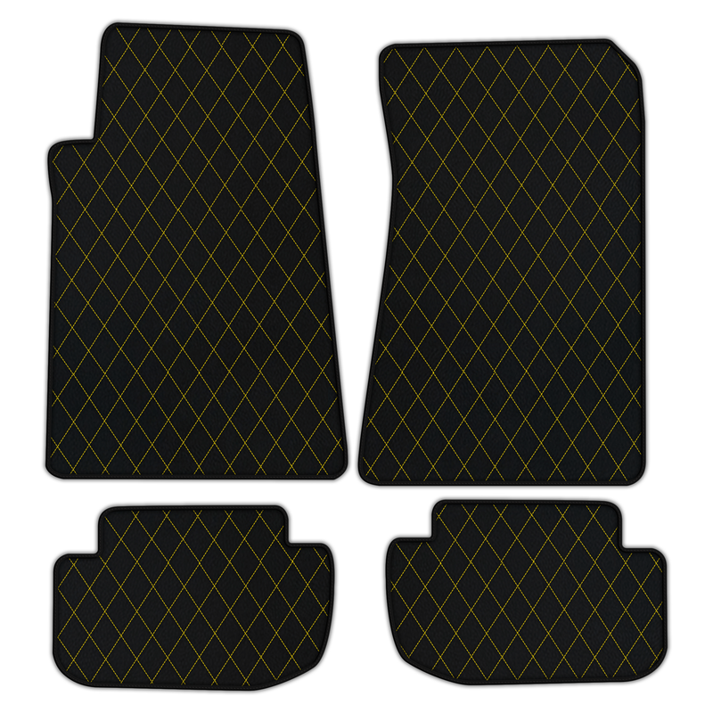 Customizable Leather Floor Mats with Single Diamond Pattern for Aston Martin DBS (2007-2012) Coupe