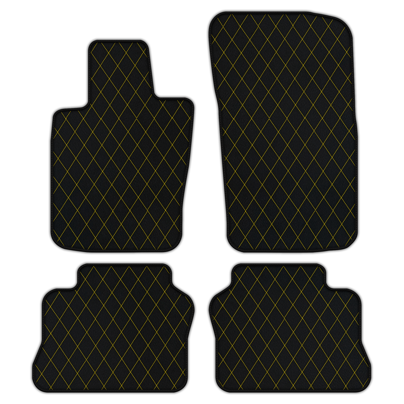 Customizable Leather Floor Mats with Single Diamond Pattern for Porsche Panamera (2009-2016)