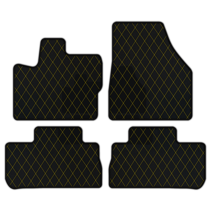 Customizable Leather Floor Mats with Single Diamond Pattern for Land Rover Freelander (2007-2012)